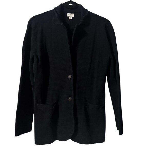 J.Crew Schoolboy Sweater Blazer Black Size S | Cotton Knit Preppy Academia | G93 - Picture 3 of 16